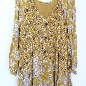 Free People Yellow Floral Dress